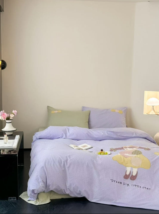 Double Yarn Cotton Bedding Set with Embroidery